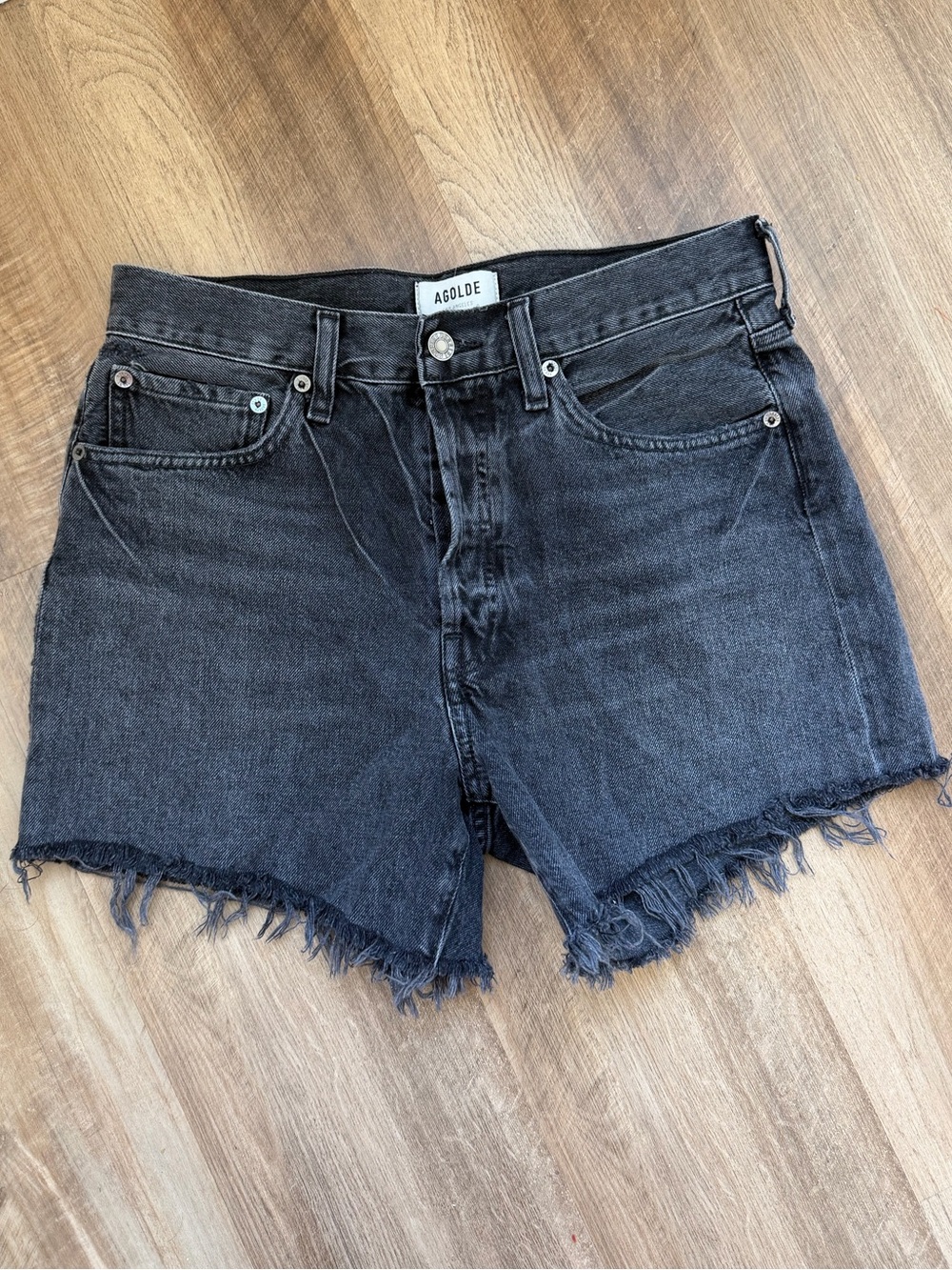 Agolde Parker Denim Shorts / Black / 27